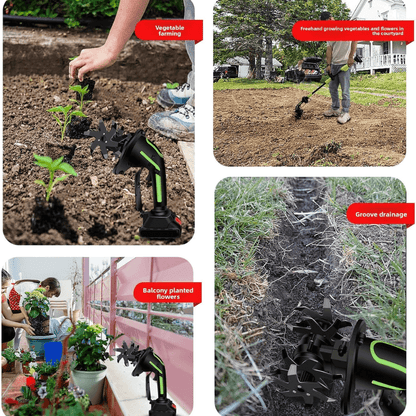 2-IN-1 Cordless Tiller & Cultivator with Extension Pole