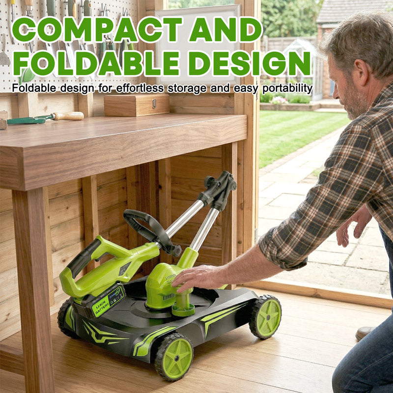 12-Inch Electric Weed Wacker & Eater with Detachable 4-Wheel Base