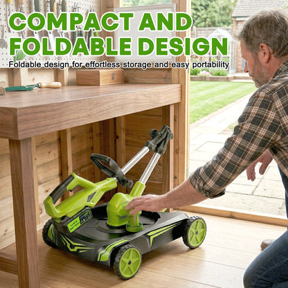 12-Inch Electric Weed Wacker & Eater with Detachable 4-Wheel Base