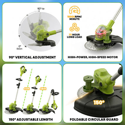12-Inch Electric Weed Wacker & Eater with Detachable 4-Wheel Base