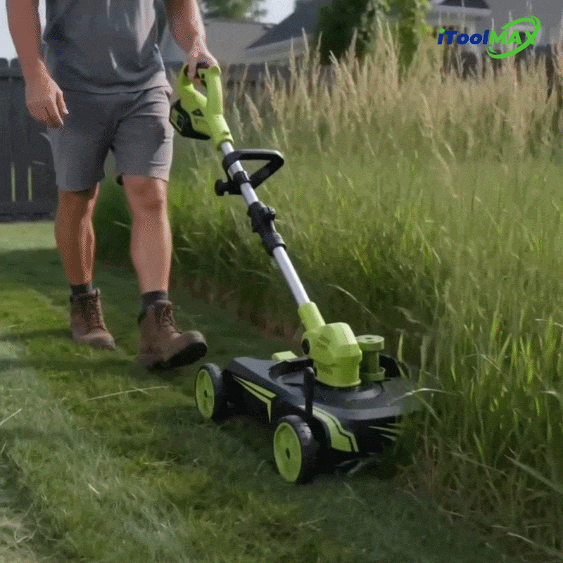 12-Inch Electric Weed Wacker & Eater with Detachable 4-Wheel Base