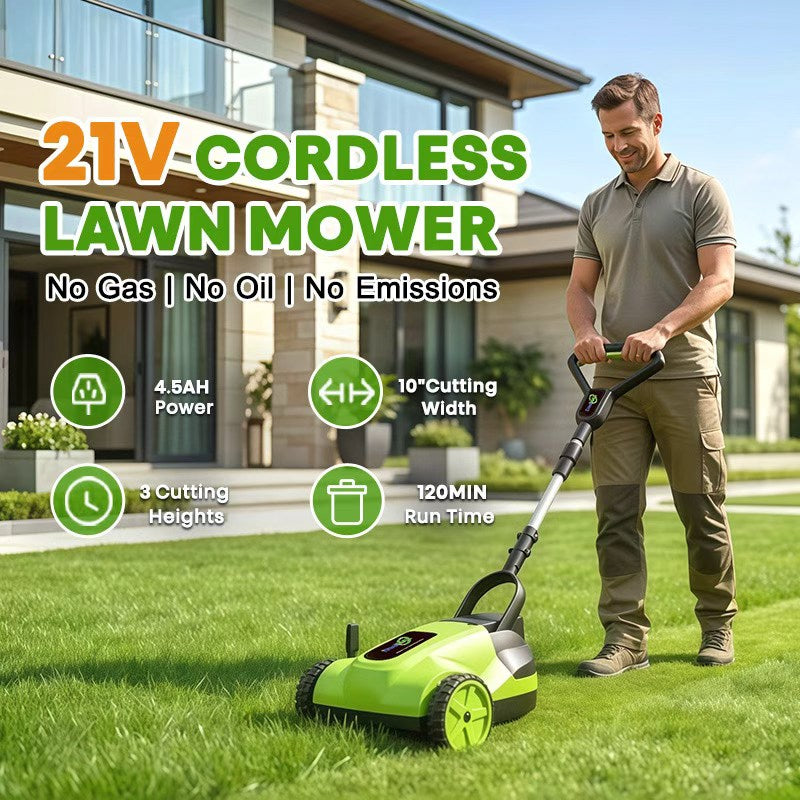 8.7-Inch Small Electric Lawn Mower for Yards & Gardens
