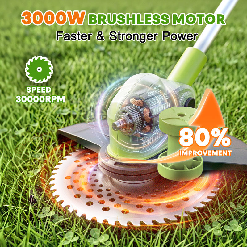 12-Inch Electric Weed Wacker & Eater with Detachable 4-Wheel Base